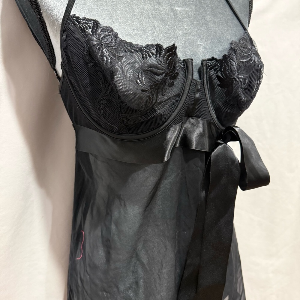 Like New Victoria's Secret Black Sheer Babydoll 36C - Picture 3 of 13
